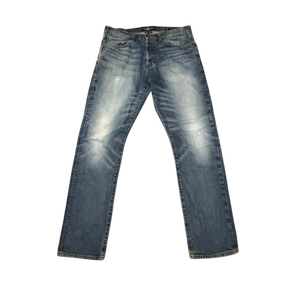 Lucky Brand 121 Heritage Slim Jeans Mens 36x34 Blue Denim Button Fly 8904700
